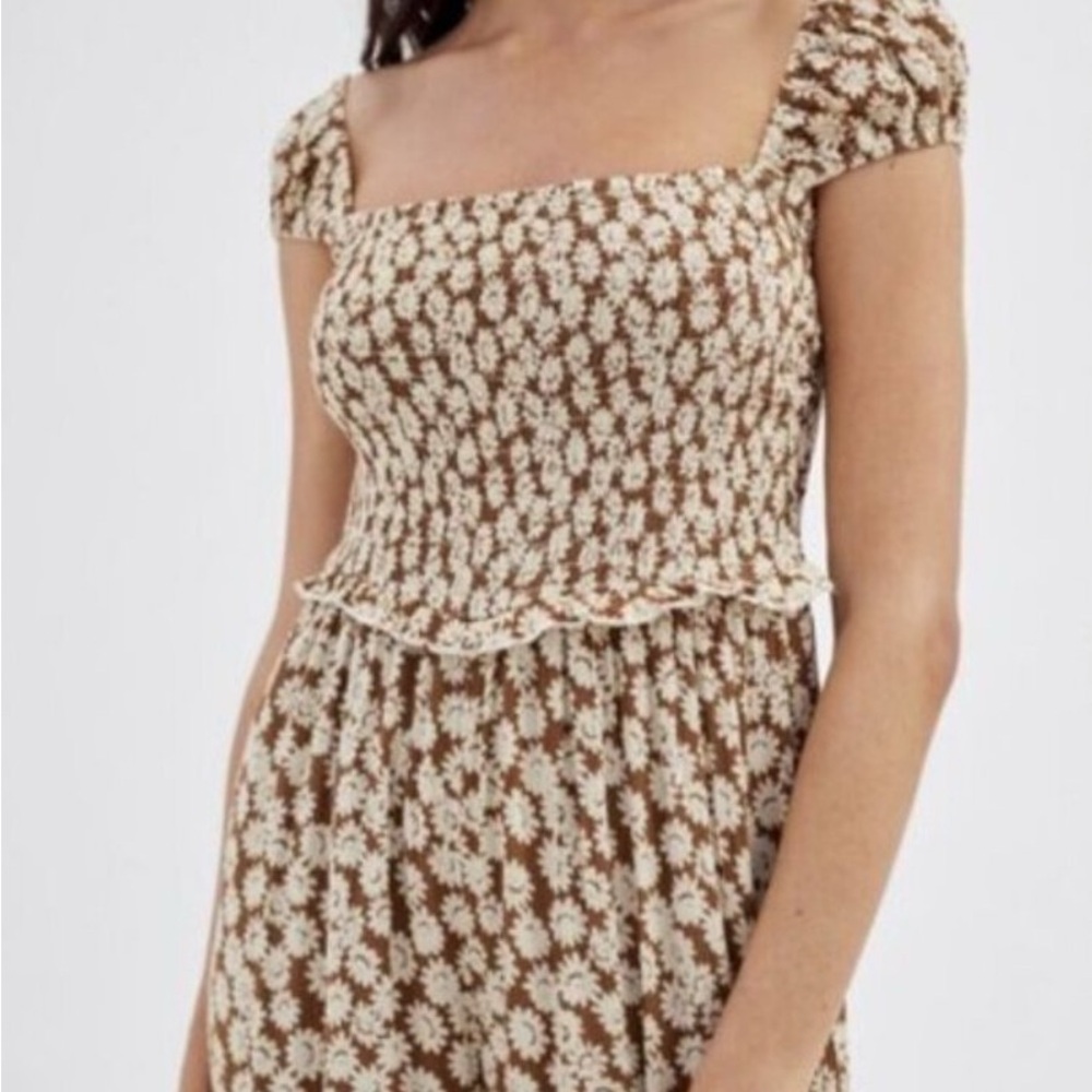 Urban Outfitters Nova Smocked Wide Leg Jumpsuit NEW